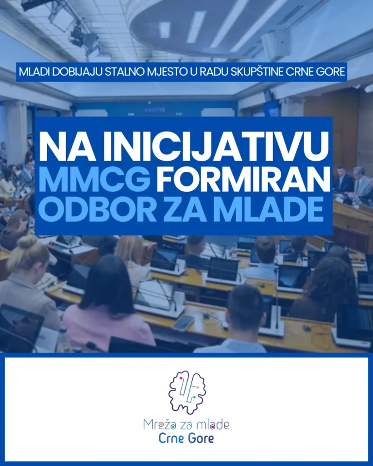 Na inicijativu Mreže za mlade Crne Gore formiran Odbor za mlade u parlamentu